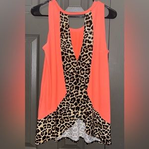 Cute orange and leopard top